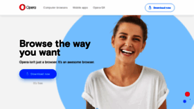 What Opera.com website looked like in 2019 (5 years ago)